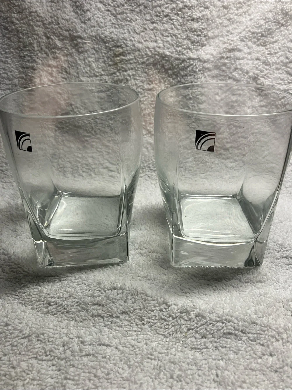 Clear Square Glass Tumblers - Set of 3 Light and Music by Luigi Bormii